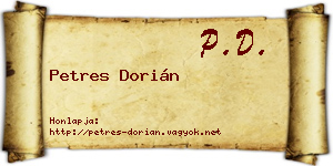 Petres Dorián névjegykártya